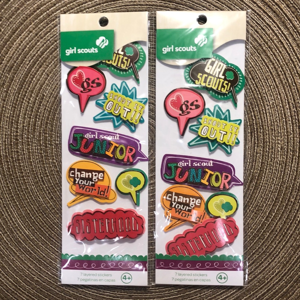 2 Girl Scouts Junior Layered Stickers